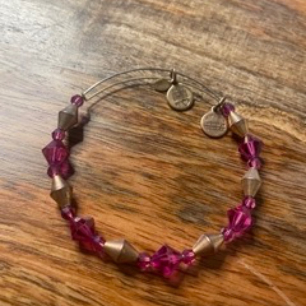 Alex and ani gold & pink Swarovski Crystal bracelet